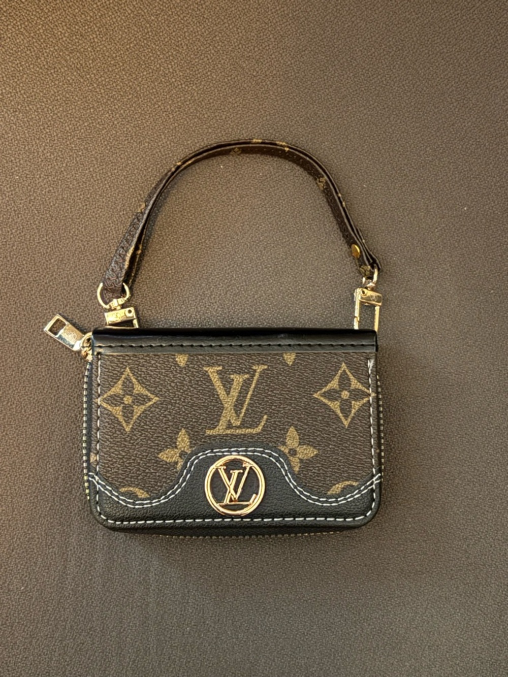 Brown and Black Monogram Clutch Credit Card Holder